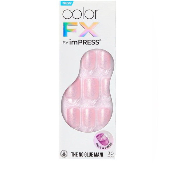 imPRESS Color FX Shimmer Soft Pink No Glue Manicure Press On Nails Adorable - Picture 1 of 7